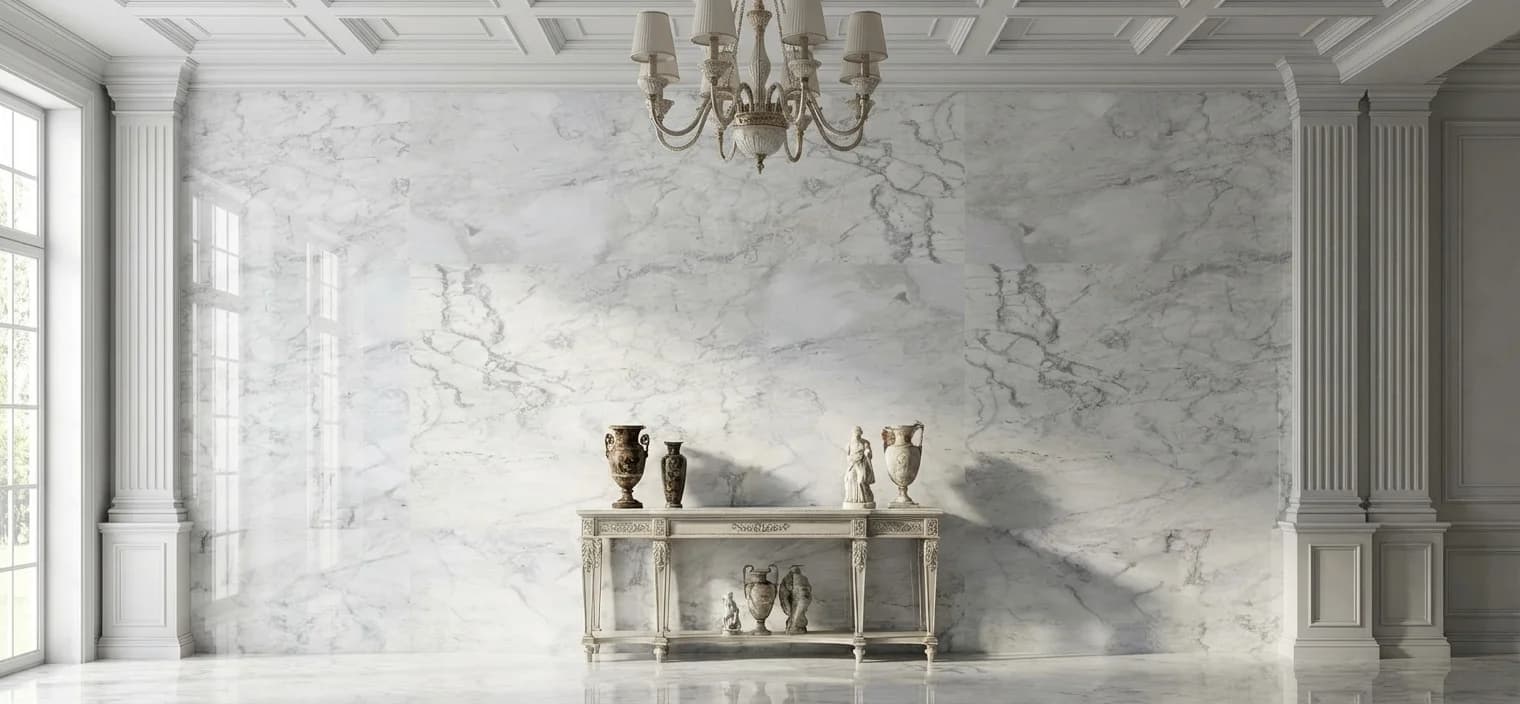 Calacatta Caldia marble in luxurious interior